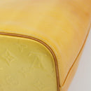 LOUIS VUITTON Monogram Vernis Houston Hand Bag Lime Yellow M91055 Auth ep15597-17