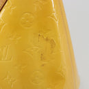 LOUIS VUITTON Monogram Vernis Houston Hand Bag Lime Yellow M91055 Auth ep15597-9