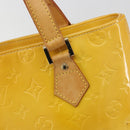 LOUIS VUITTON Monogram Vernis Houston Hand Bag Lime Yellow M91055 Auth ep15597-19