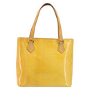 LOUIS VUITTON Monogram Vernis Houston Hand Bag Lime Yellow M91055 Auth ep15597-13