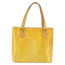 LOUIS VUITTON Monogram Vernis Houston Hand Bag Lime Yellow M91055 Auth ep15597-2