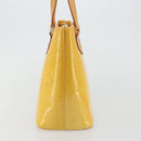 LOUIS VUITTON Monogram Vernis Houston Hand Bag Lime Yellow M91055 Auth ep15597-3