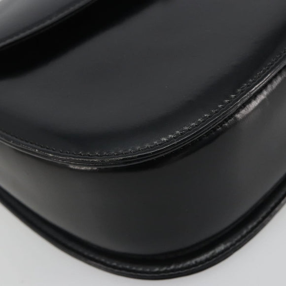 GUCCI Bamboo Hand Bag Leather Black Gold 000 2113 0633 Auth ep15601A