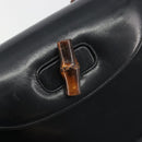 GUCCI Bamboo Hand Bag Leather Black Gold 000 2113 0633 Auth ep15601A-15