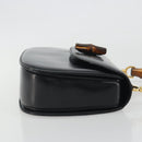 GUCCI Bamboo Hand Bag Leather Black Gold 000 2113 0633 Auth ep15601A-4