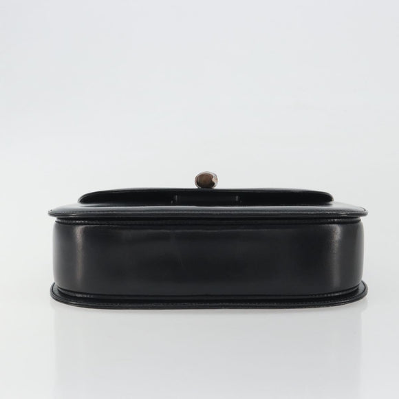 GUCCI Bamboo Hand Bag Leather Black Gold 000 2113 0633 Auth ep15601A