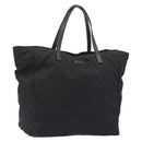 GUCCI GG Canvas Tote Bag Nylon Black Gold 282439 Auth ep15602-1