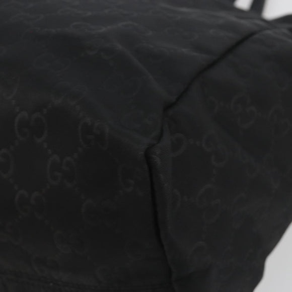 GUCCI GG Canvas Tote Bag Nylon Black Gold 282439 Auth ep15602