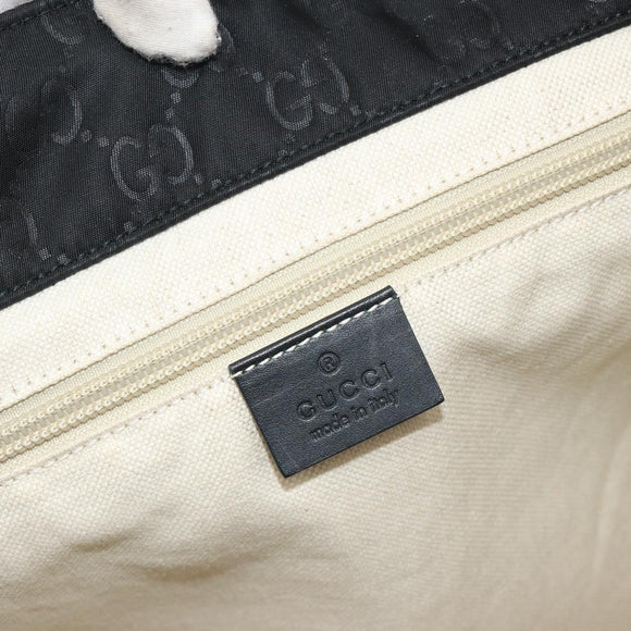 GUCCI GG Canvas Tote Bag Nylon Black Gold 282439 Auth ep15602