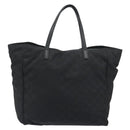 GUCCI GG Canvas Tote Bag Nylon Black Gold 282439 Auth ep15602-2