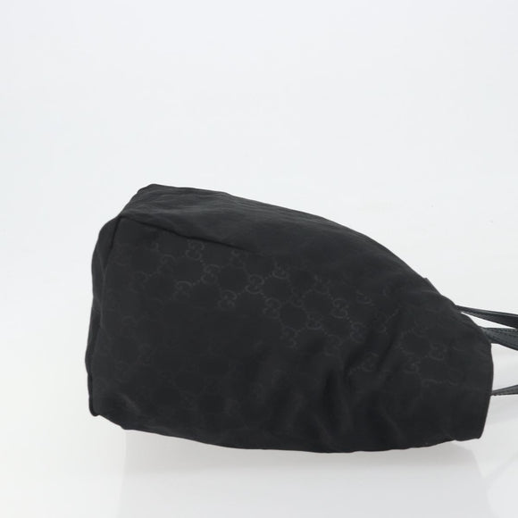 GUCCI GG Canvas Tote Bag Nylon Black Gold 282439 Auth ep15602