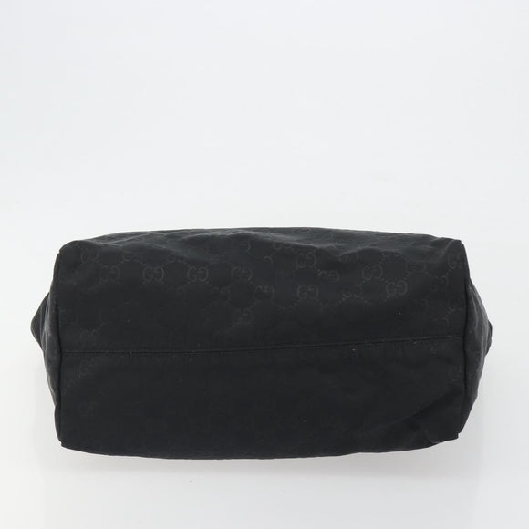 GUCCI GG Canvas Tote Bag Nylon Black Gold 282439 Auth ep15602