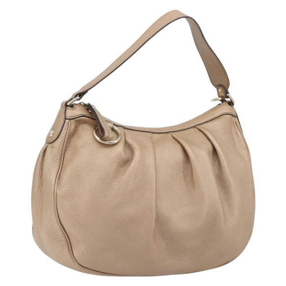 GUCCI Sukey Shoulder Bag Leather Champagne Gold 232955 Auth ep15604