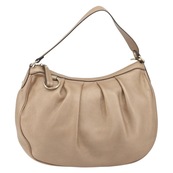 GUCCI Sukey Shoulder Bag Leather Champagne Gold 232955 Auth ep15604