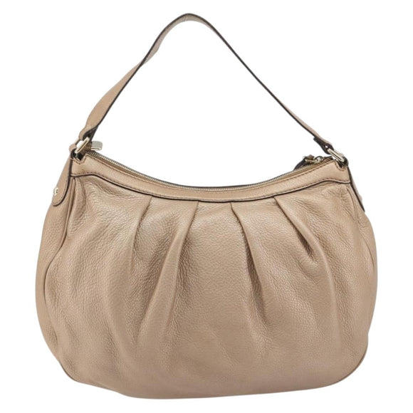 GUCCI Sukey Shoulder Bag Leather Champagne Gold 232955 Auth ep15604