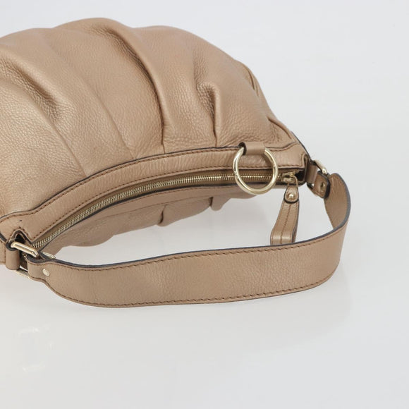 GUCCI Sukey Shoulder Bag Leather Champagne Gold 232955 Auth ep15604