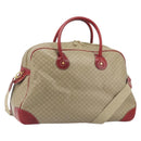 CELINE Macadam Canvas Boston Bag PVC 2way Beige Gold Auth ep15605-1