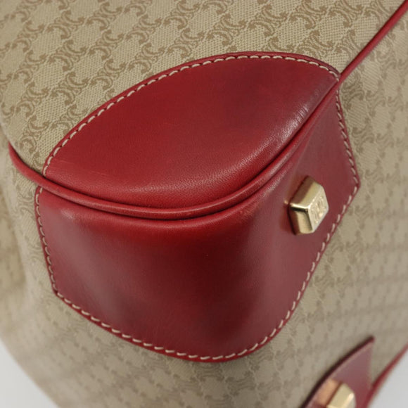 CELINE Macadam Canvas Boston Bag PVC 2way Beige Gold Auth ep15605