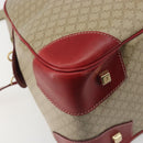 CELINE Macadam Canvas Boston Bag PVC 2way Beige Gold Auth ep15605-15