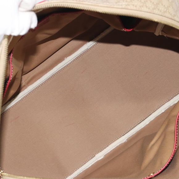 CELINE Macadam Canvas Boston Bag PVC 2way Beige Gold Auth ep15605