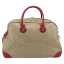 CELINE Macadam Canvas Boston Bag PVC 2way Beige Gold Auth ep15605-2