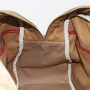 CELINE Macadam Canvas Boston Bag PVC 2way Beige Gold Auth ep15605-21