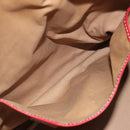 CELINE Macadam Canvas Boston Bag PVC 2way Beige Gold Auth ep15605-22