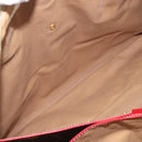 CELINE Macadam Canvas Boston Bag PVC 2way Beige Gold Auth ep15605-23