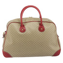 CELINE Macadam Canvas Boston Bag PVC 2way Beige Gold Auth ep15605-3