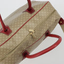 CELINE Macadam Canvas Boston Bag PVC 2way Beige Gold Auth ep15605-6