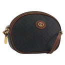 GUCCI Micro GG Supreme Shoulder Bag Black Gold 007 104 0013 Auth ep15607-1