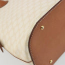 CELINE Macadam Canvas Hand Bag PVC Leather White Gold Auth ep15611-16