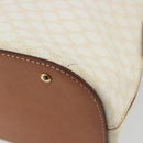 CELINE Macadam Canvas Hand Bag PVC Leather White Gold Auth ep15611-17
