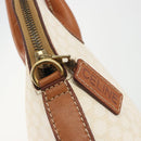 CELINE Macadam Canvas Hand Bag PVC Leather White Gold Auth ep15611-10