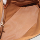 CELINE Macadam Canvas Hand Bag PVC Leather White Gold Auth ep15611-11