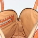 CELINE Macadam Canvas Hand Bag PVC Leather White Gold Auth ep15611-19