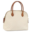 CELINE Macadam Canvas Hand Bag PVC Leather White Gold Auth ep15611-1