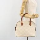 CELINE Macadam Canvas Hand Bag PVC Leather White Gold Auth ep15611-23