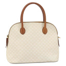 CELINE Macadam Canvas Hand Bag PVC Leather White Gold Auth ep15611-13