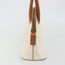 CELINE Macadam Canvas Hand Bag PVC Leather White Gold Auth ep15611-3
