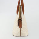 CELINE Macadam Canvas Hand Bag PVC Leather White Gold Auth ep15611-4