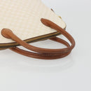 CELINE Macadam Canvas Hand Bag PVC Leather White Gold Auth ep15611-7