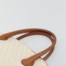 CELINE Macadam Canvas Hand Bag PVC Leather White Gold Auth ep15611-14