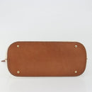 CELINE Macadam Canvas Hand Bag PVC Leather White Gold Auth ep15611-5