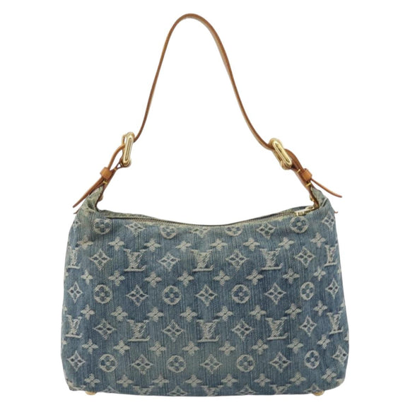 LOUIS VUITTON Monogram Denim Buggy PM Shoulder Bag Blue M95049 LV Auth ep15612A