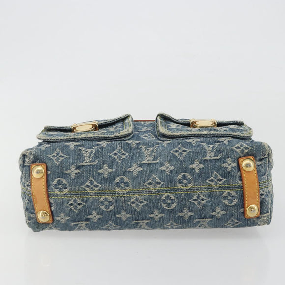 LOUIS VUITTON Monogram Denim Buggy PM Shoulder Bag Blue M95049 LV Auth ep15612A