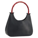 GUCCI Bamboo Hand Bag Leather Black 001 3761 Auth ep15613A-1