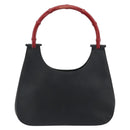 GUCCI Bamboo Hand Bag Leather Black 001 3761 Auth ep15613A-2