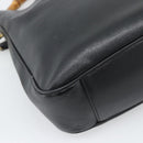 GUCCI Bamboo Shoulder Bag Leather 2way Black Gold 001 1638 3754 Auth ep15614-18