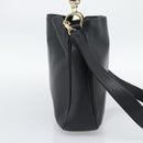 GUCCI Bamboo Shoulder Bag Leather 2way Black Gold 001 1638 3754 Auth ep15614-3